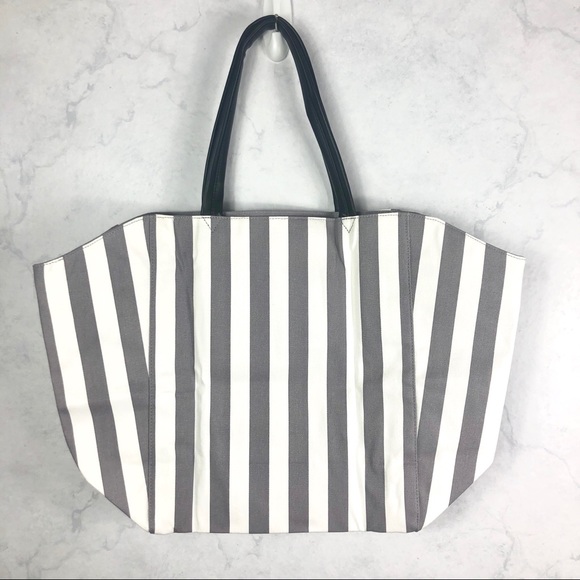[VS] Striped Gray Tote - Picture 4 of 7